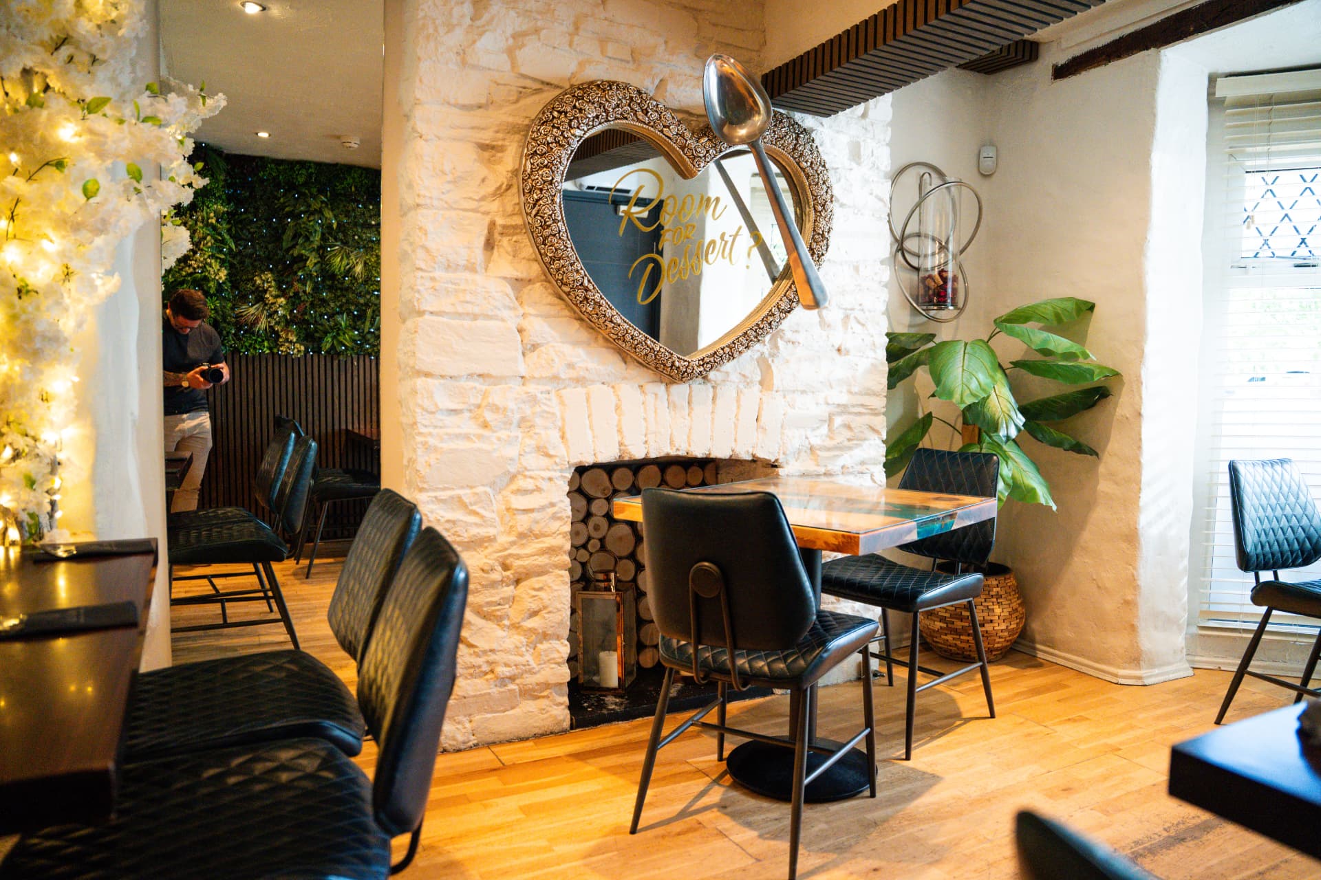 La Luna dining area with Room for Dessert mirror